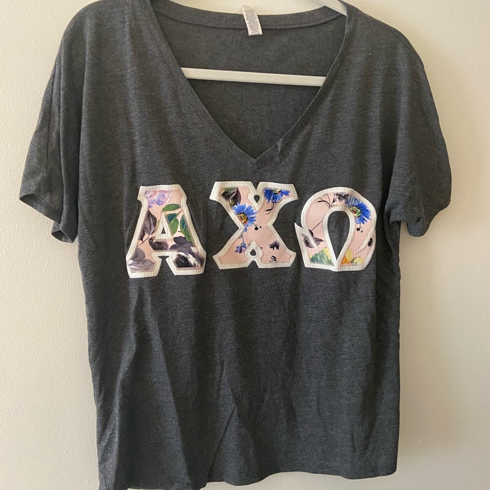 Alpha Chi Omega lettered v neck